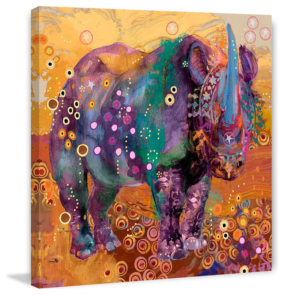 "The Last Rhino" Painting Print on Canvas by Evelia