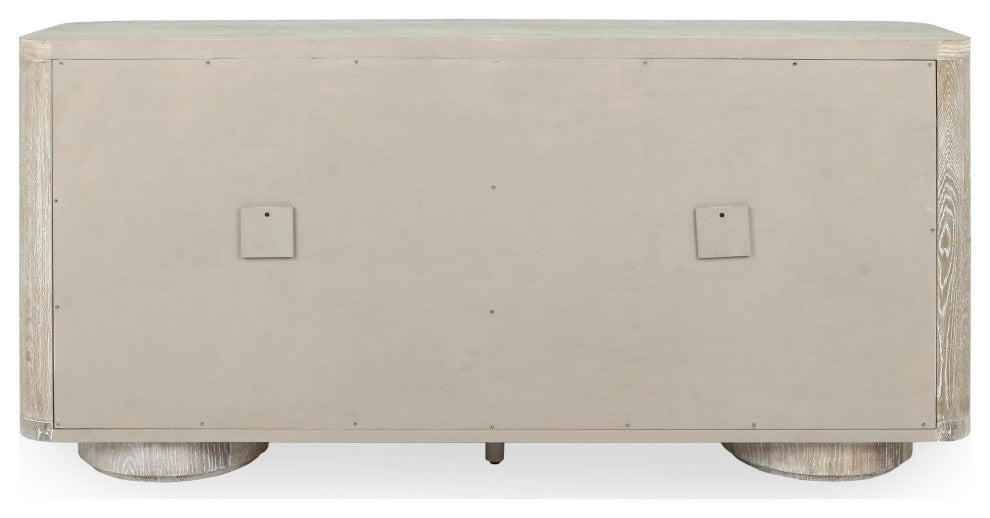 Tiber 74" Oak Veneer Buffet Sideboard, Whitewashed