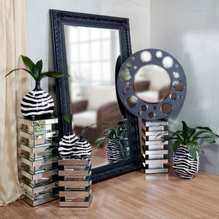 Howard Elliott Stepped Mirror On Mirror Stepped Pedestal, Tall