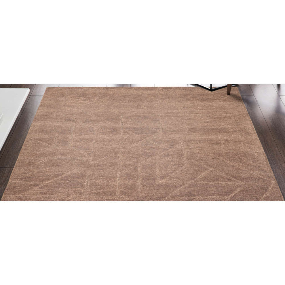 Quartz Relief Area Rug, Rust, 5'x8'