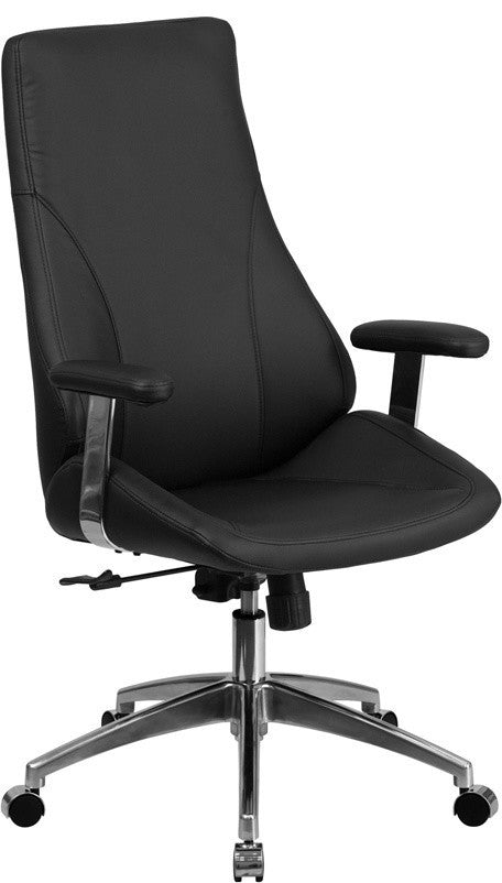 High Back Leather Executive Swivel Office Chair, Black