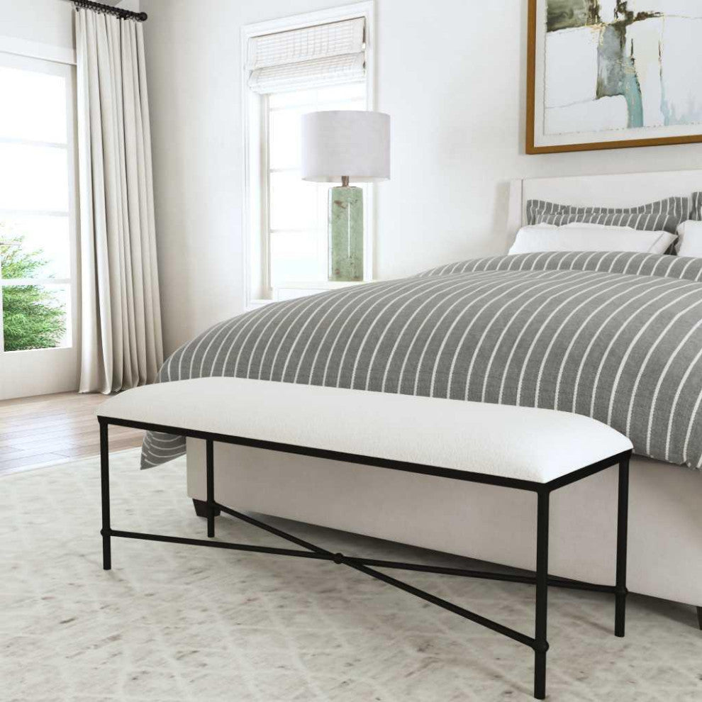 Uttermost Avenham Black Framed bench