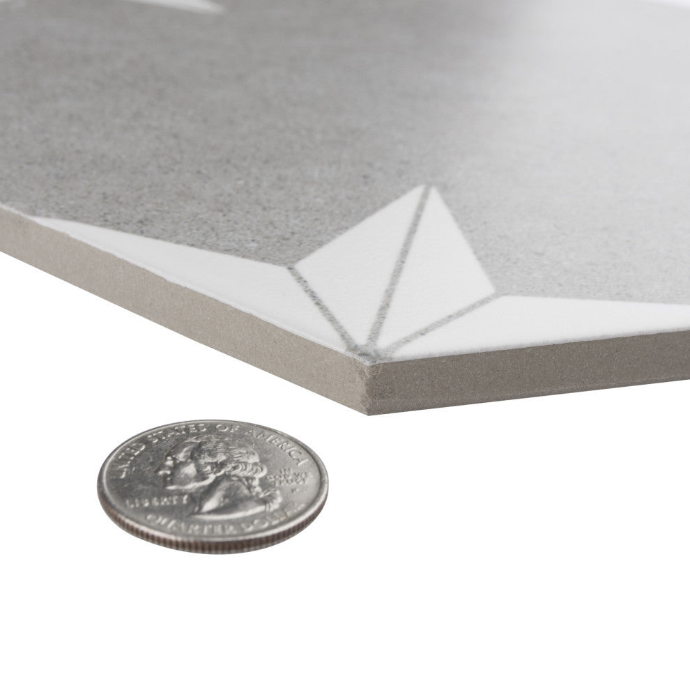 Stella Hex Mist Porcelain Floor and Wall Tile