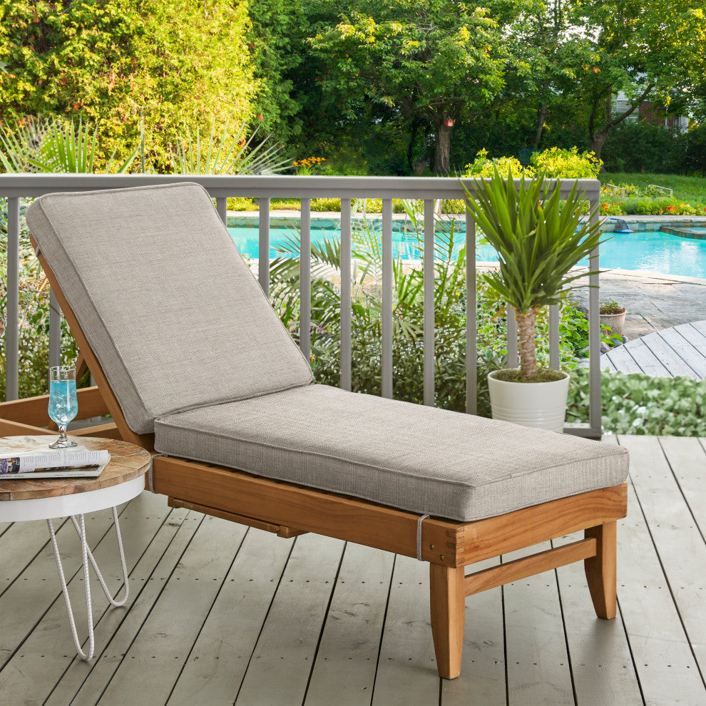 Mozaic Home Cast Silver Outdoor/Indoor Chaise Lounge Cushion 73x24x3"