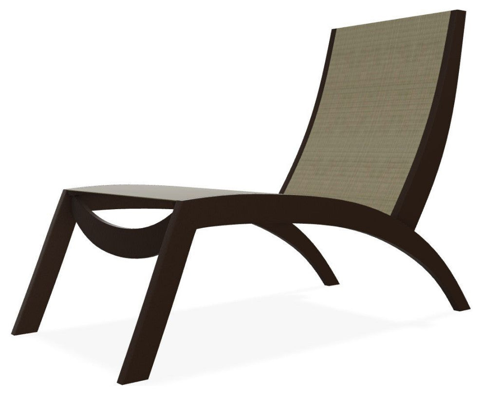 Dune Sling Stackable Outdoor Hydro-Lounge Chaise, Elevation Stone/Kona