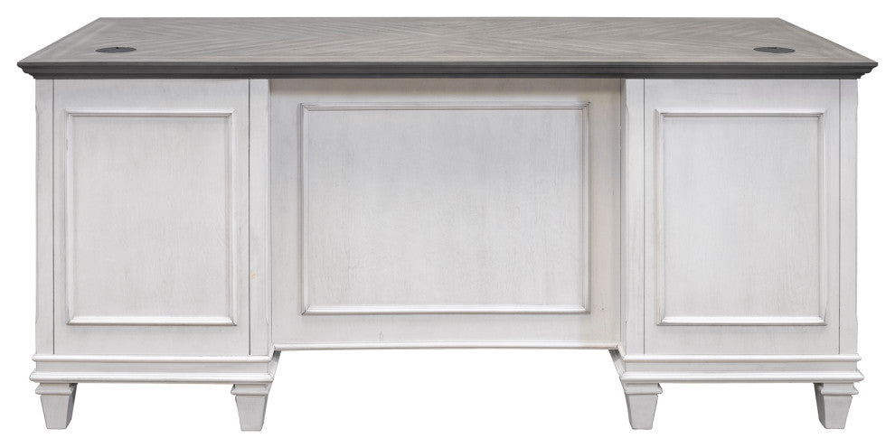 Martin Furniture Hartford Double Pedestal Desk, White