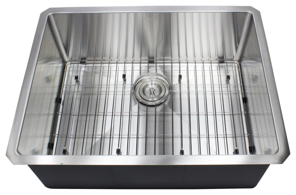 26" 16 Gauge Undermount Single Bowl Stainless Steel Sink Package