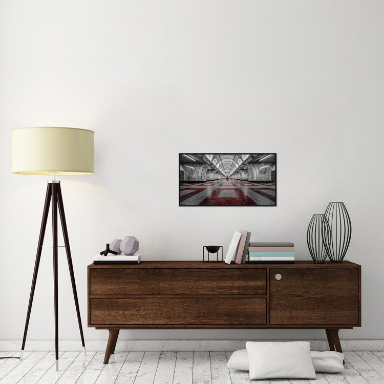 "Prague Metro" Framed Canvas Giclee by Cuomo Massimo, 31x17"