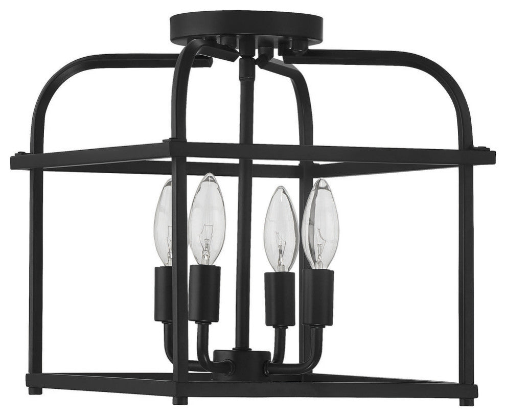 4-Light Ceiling Light, Matte Black