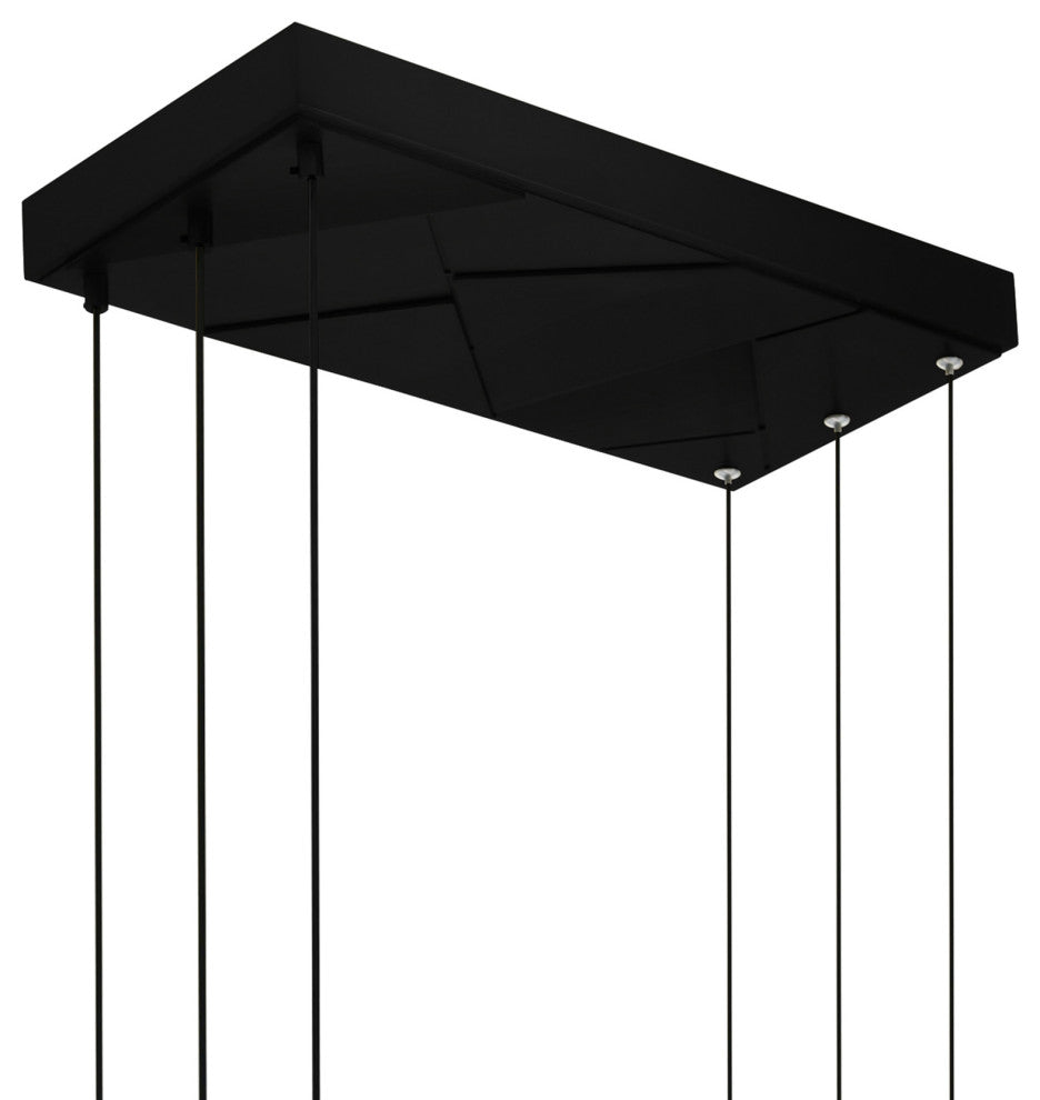 Saber Integrated LED Chandelier, Black, 50 Inches
