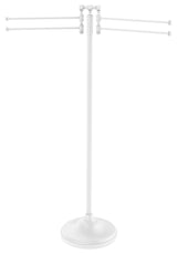 Towel Stand with 4 Pivoting Swing Arms, Matte White