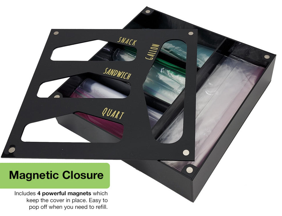 OnDisplay Luxe Acrylic Kitchen Drawer Zip Food Storage Bag Organizer - Food Bag