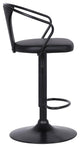 Nalgene Adjustable Barstool, Black Powder Coated With Black Faux Leather
