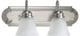 2-Light Vanity Fixture, Satin Nickel With Faux Alabaster