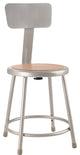 NPS 18"Heavy Duty Steel Stool With Backrest, Grey