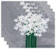 Paperwhites, Floral Print Placemat, Gray (Set of 4), 18 x 14"