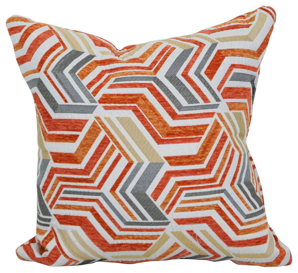 17" Jacquard Throw Pillows With Inserts, Set of 2, Zucchini Tanger