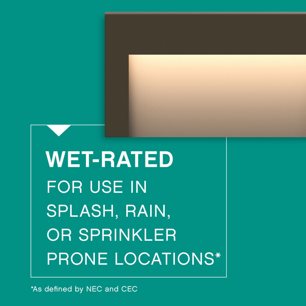 Hinkley Taper Landscape Light, Bronze, Wide Horizontal Deck Sconce