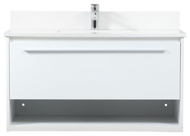 Elegant Decor Roman Bathroom Vanity White