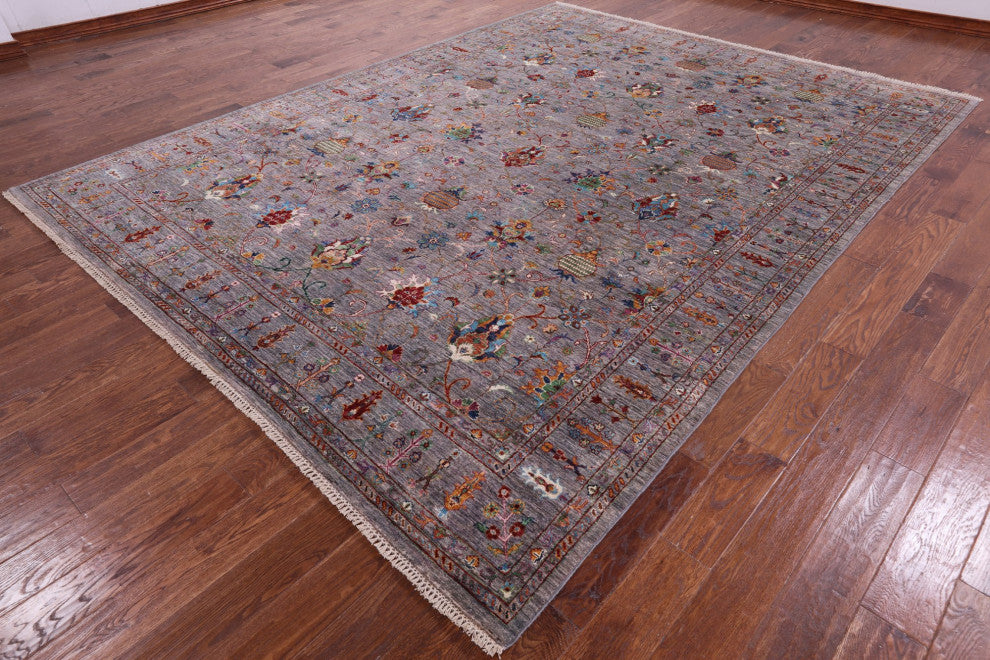 8' 10" X 11' 8" Persian Tabriz Hand Knotted Wool Rug Q8328