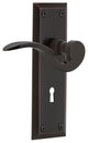 New York Plate With Keyhole Manor Lever, Timeless Bronze, Passage, Non-Handed