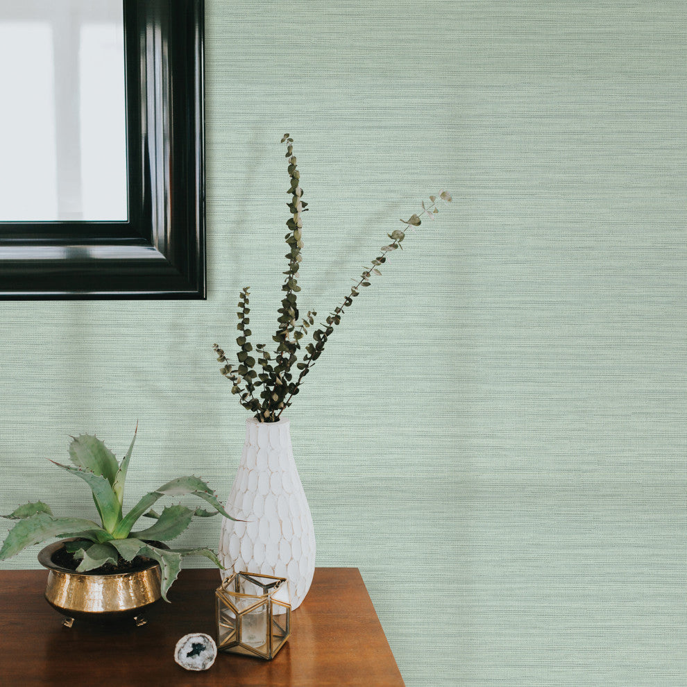 Giana Turquoise Horizontal Silk Wallpaper Bolt