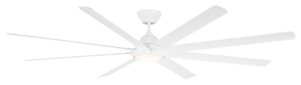 Hydra 96" Indoor/Outdoor 8-Blade Smart Ceiling Fan, Matte White, 2700K Light Kit