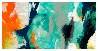 "Tidal Abstract 2" Abstract Wall Art on Tempered Glass Contemporary Artwork