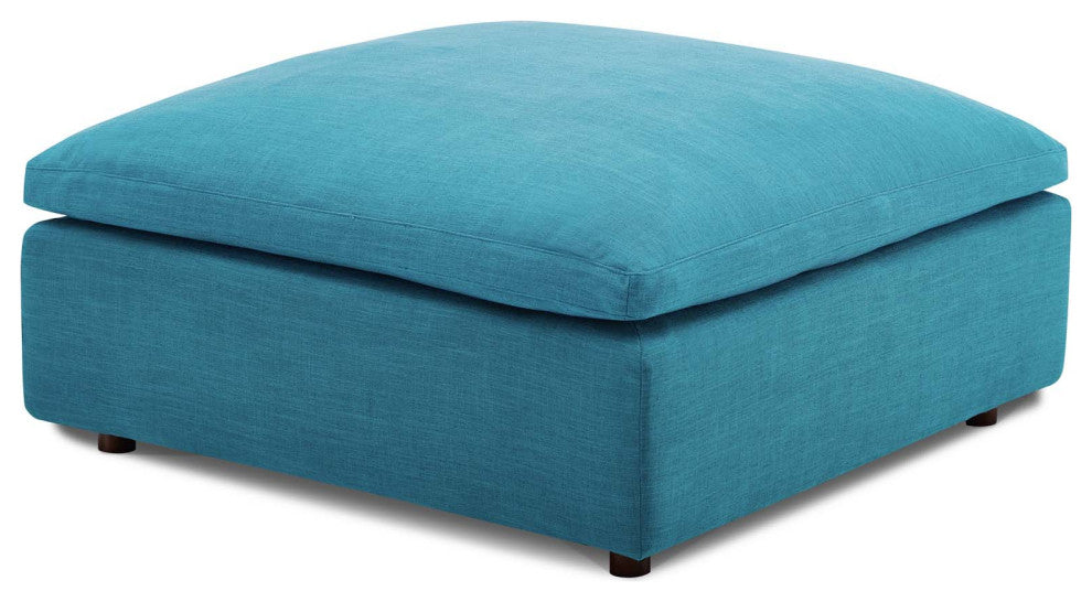 Modern Designer Lounge Club Lobby Sectional Sofa Set, Fabric, Aqua Blue