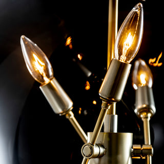 Sfera 6-Light Pendant, Modern Brass Finish, Clear Glass