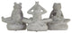 Yoga Frogs 3-Piece Cement Figurine Set, Concrete Gray