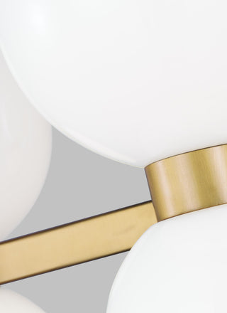 Londyn Semi Flush Mount, Burnished Brass with Milk White Glass