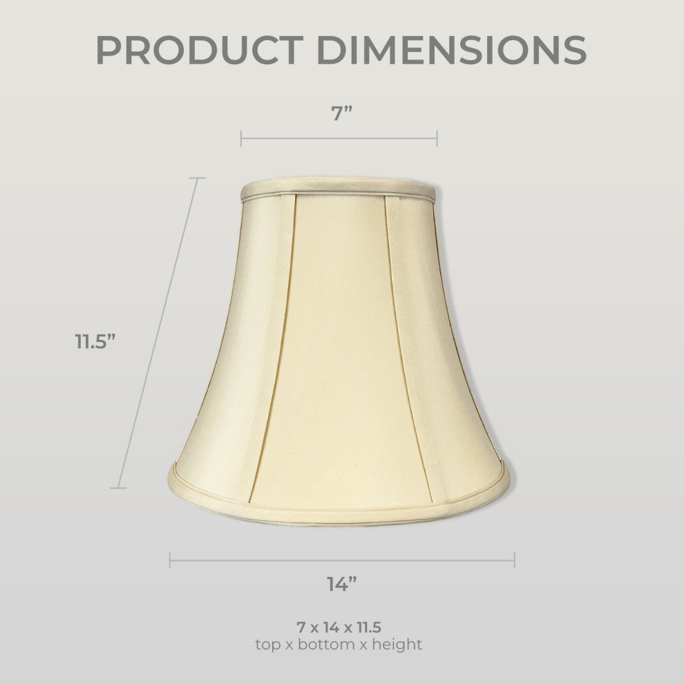 Royal Designs True Bell Basic Lamp Shade, V Notch Fitter, Beige, 7x14x11.5, Sing