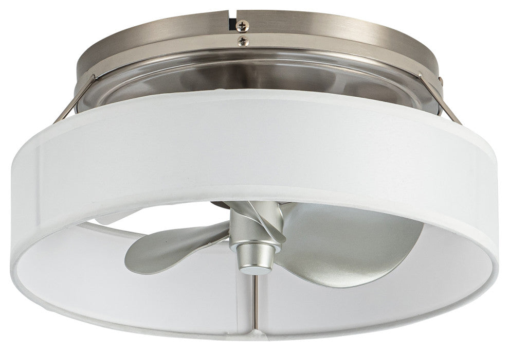 Whose Lamp 12.6-inch Modern Sand Nickel Small Flush Mount Ceiling Fan