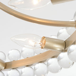 Cervine 8-Light Wagon Wheel Crystal Semi-Flush Mount, Brushed Champagne Silver