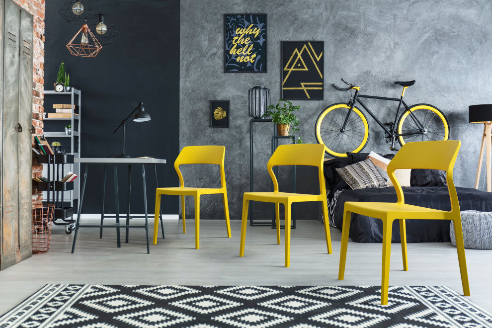 Snow Dining Chair, Yellow, Set of 2
