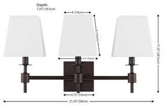 Safavieh Clelia 3Lt 21.25" Wall Sconce, Black