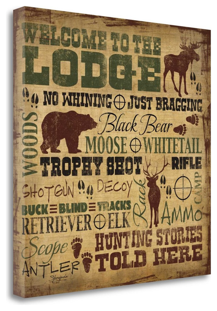 Welcome to the Lodge - Hunting by Shawnda Craig, 24"x24"