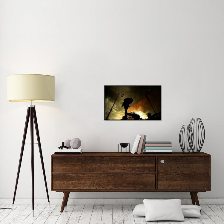 "Coloured Rain" Framed Canvas Giclee by Fulvio Pellegrini, 31x19"