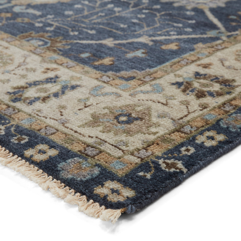 Jaipur Living Princeton Knotted Floral Dark Blue/Beige Area Rug, 5'x8'