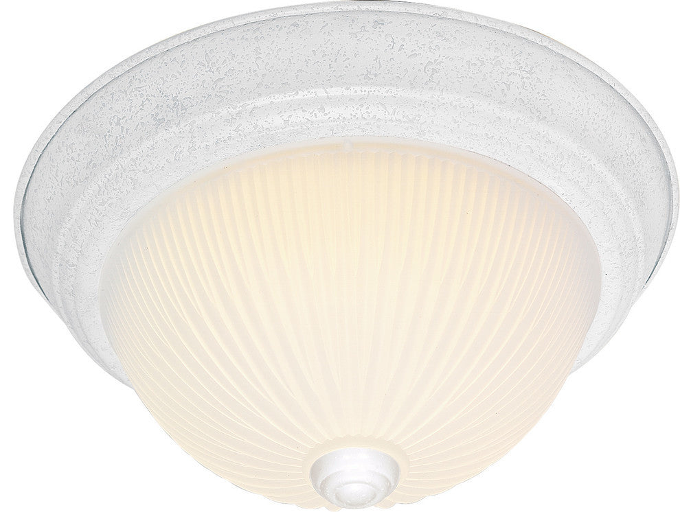 2 Light 11" Flush Mount Frosted Ribbed