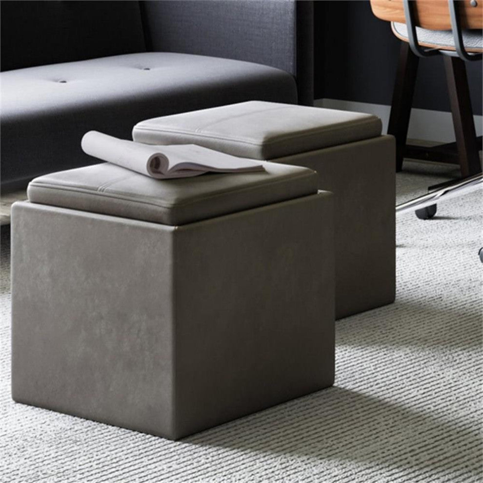 Rockwood Cube Storage Ottoman With Tray