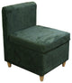 29" Mod Dark Green Microfiber Armless Accent Chair With Storage