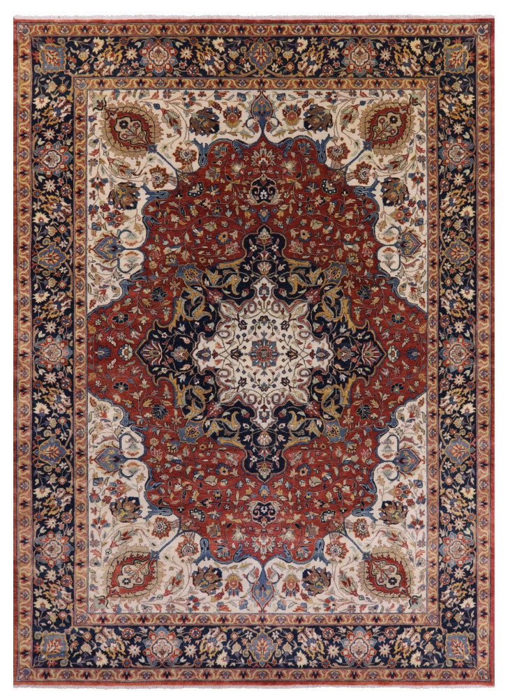 9' 9" X 13' 10" Persian Fine Serapi Hand-Knotted Wool Rug - Q14707