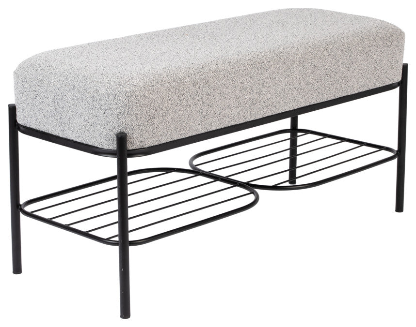 Gray Upholstered Bench | DF Milou