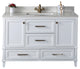 Nera Collection 48" Bath Vanity Quartz Top and Ceramic Sink, White, 48"