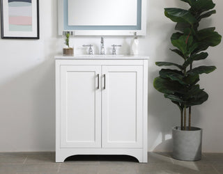 30" Single Bathroom Vanity, White