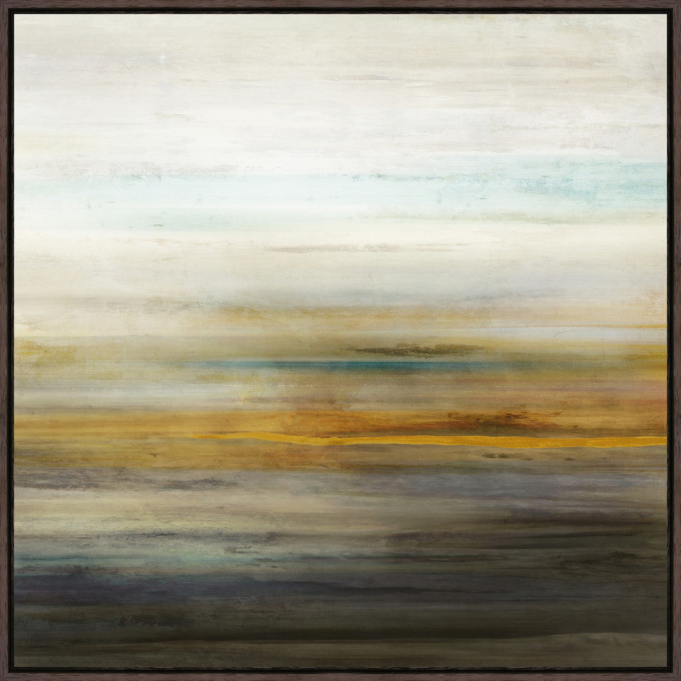 Linear Thoughts I, 31.25"x31.25", Espresso Natural Wood Gallery Floater