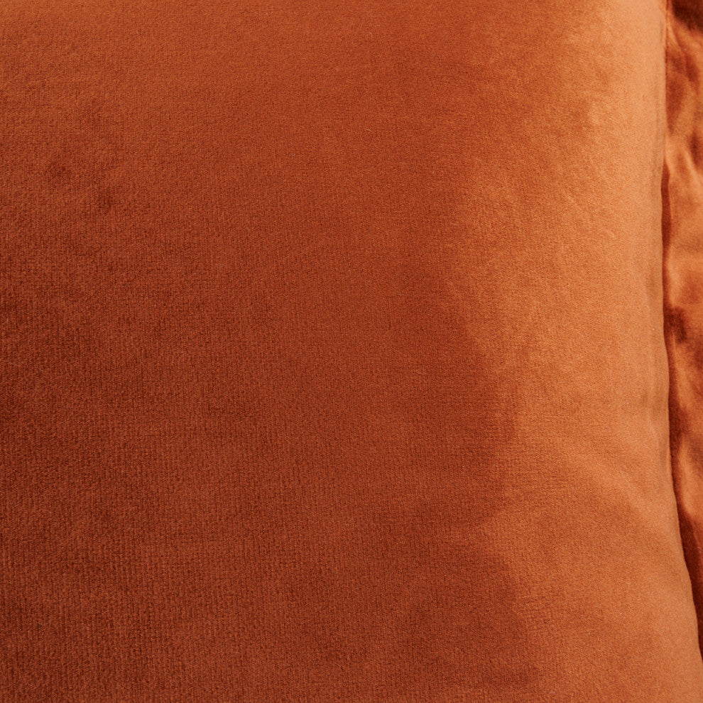 Conner 13"x22" Oblong Velvet Pillow, Set of 2, Paprika
