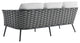 Lounge Sectional Sofa Chair Set, White, Aluminum, Modern, Outdoor Hospitality